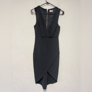 Rumor Boutique Black Sleeveless Deep V Neckline Tulip Skirt Formal Dress Small